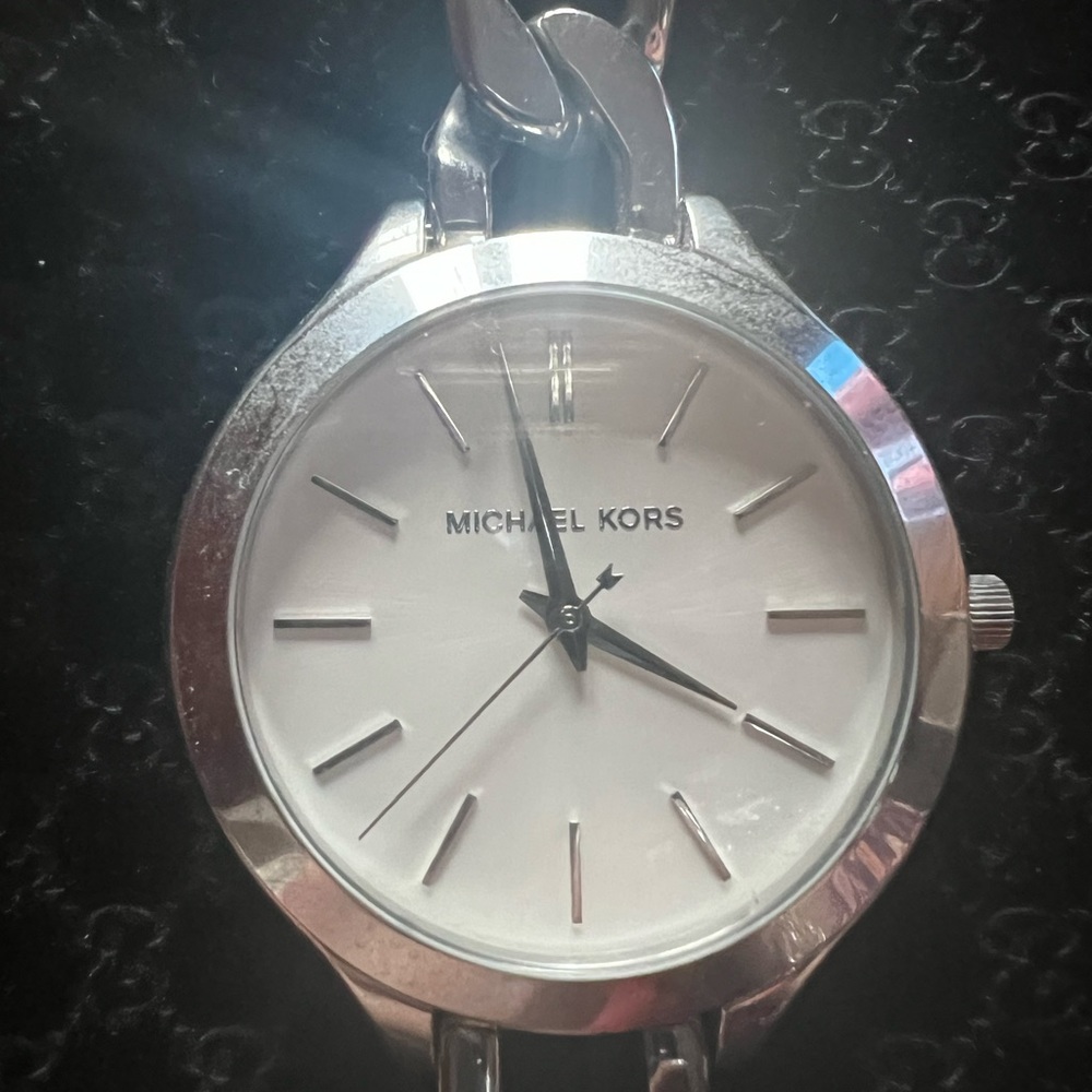 Michael Kors Slim Runway White Dial Stainless Steel Ladies Watch MK3279
